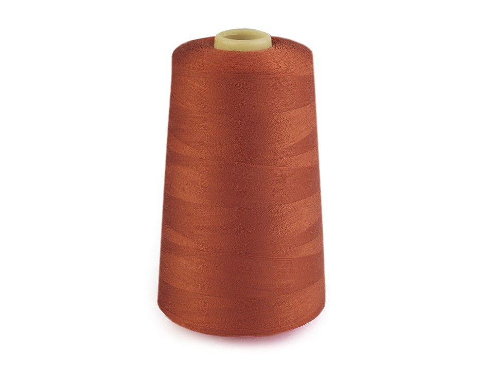Polyesterové nitě pro overlocky i klasické šití návin 5000 yards PES 40/2, barva 724 Burnt Orange