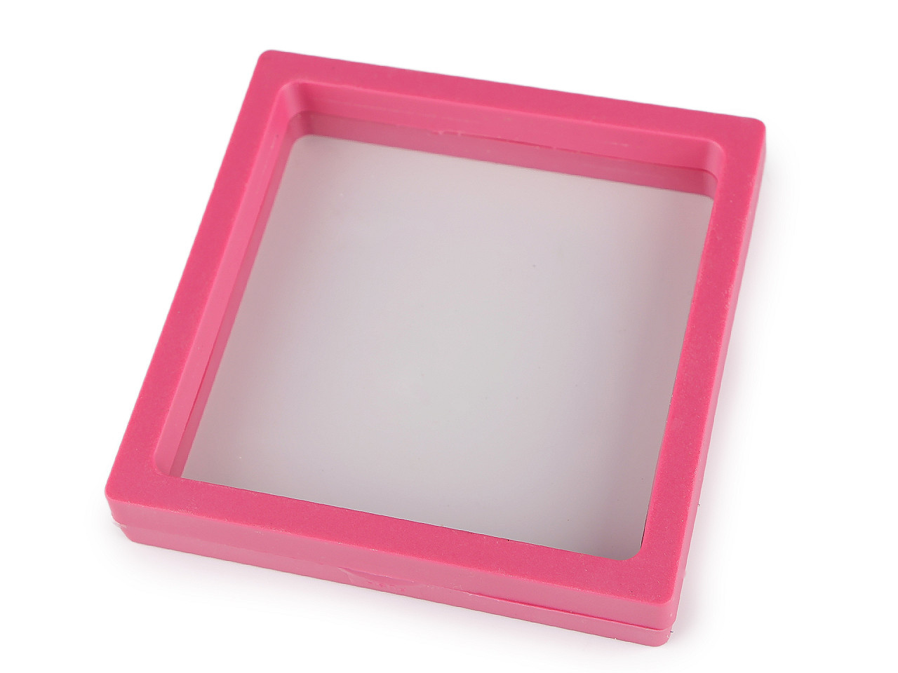 Prima-obchod Krabička / rámeček s průhlednou fólií k vystavení zboží a dárkovému balení 11x11 cm, barva 5 pink