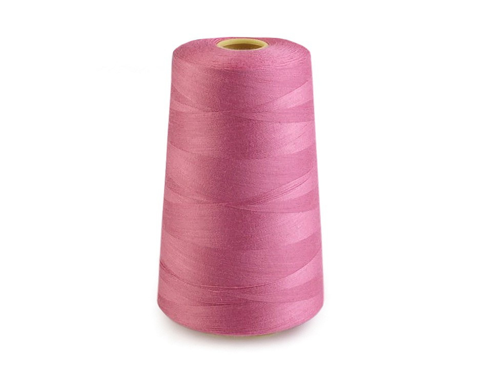 Polyesterové nitě pro overlocky i klasické šití návin 5000 yards PES 40/2, barva 556 Begonia Pink