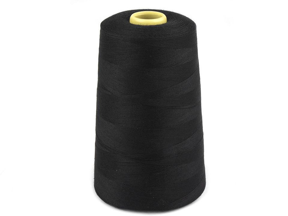 Polyesterové nitě pro overlocky i klasické šití návin 5000 yards PES 40/2, barva 807 Black
