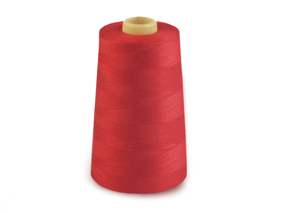 Polyesterové nitě pro overlocky i klasické šití návin 5000 yards PES 40/2, barva 569 High Risk Red