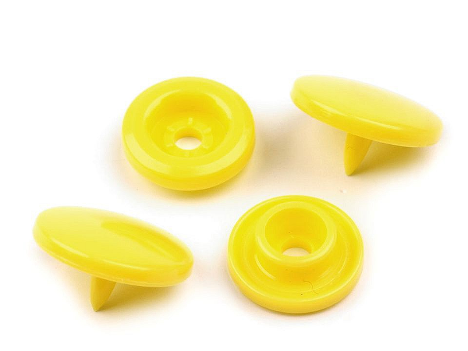 Plastové patentky / stiskací knoflíky vel. 18", barva 6 B7 žlutá