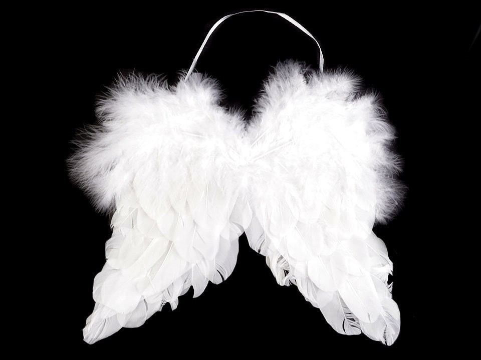 Fotografie Dekorace andělská křídla 21x25 cm, barva bílá