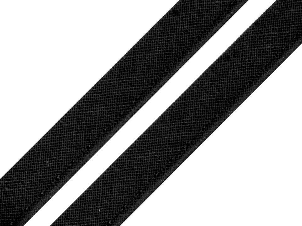Bavlněná paspulka / kédr šíře 12 mm, barva 999143 černá