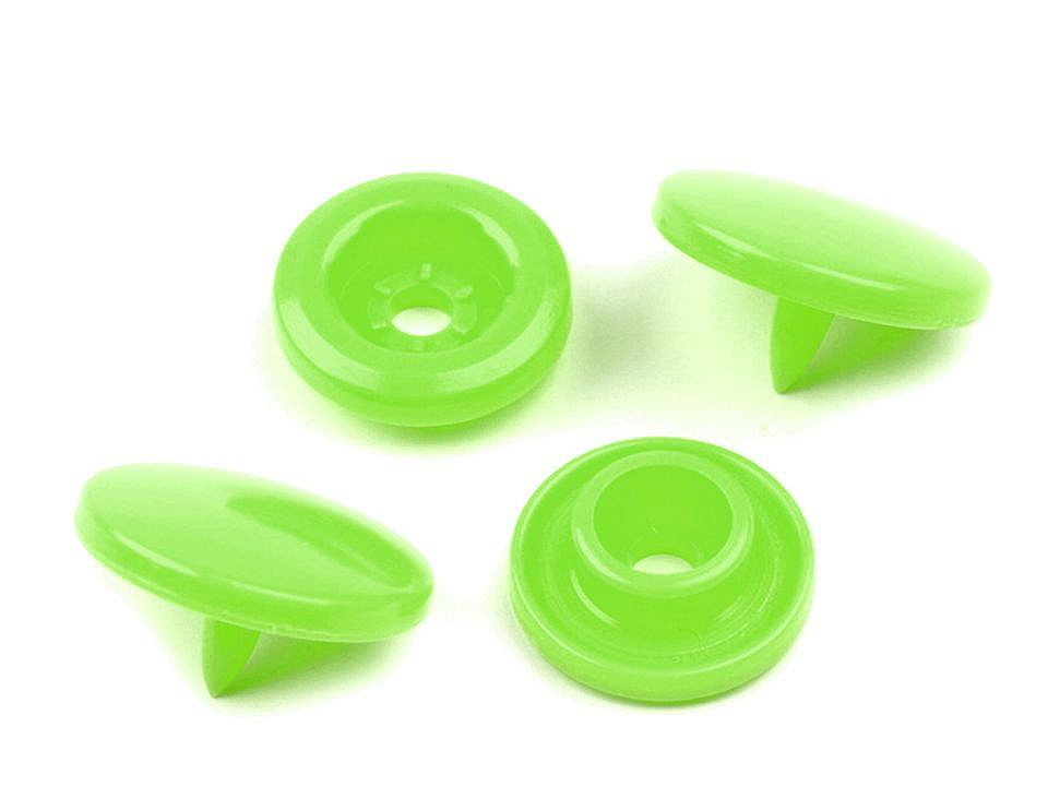 Plastové patentky / stiskací knoflíky vel. 18", barva 7 B50 zelená neon