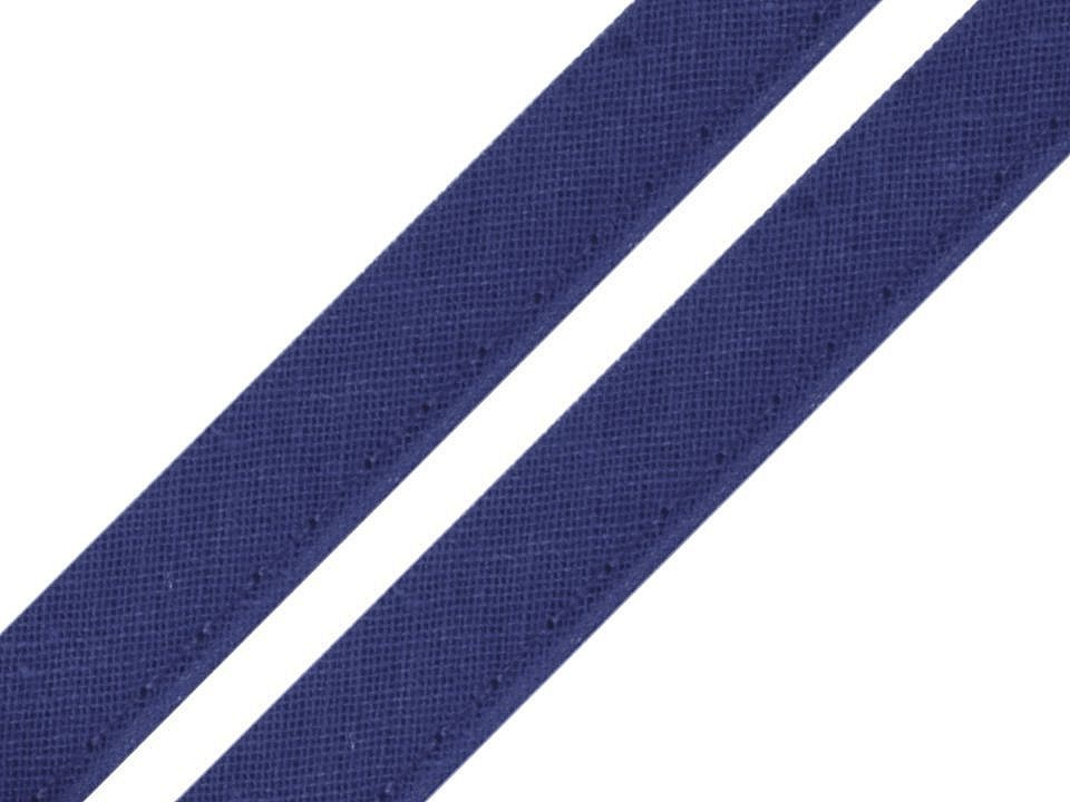Bavlněná paspulka / kédr šíře 12 mm, barva 529753 modrá tmavá