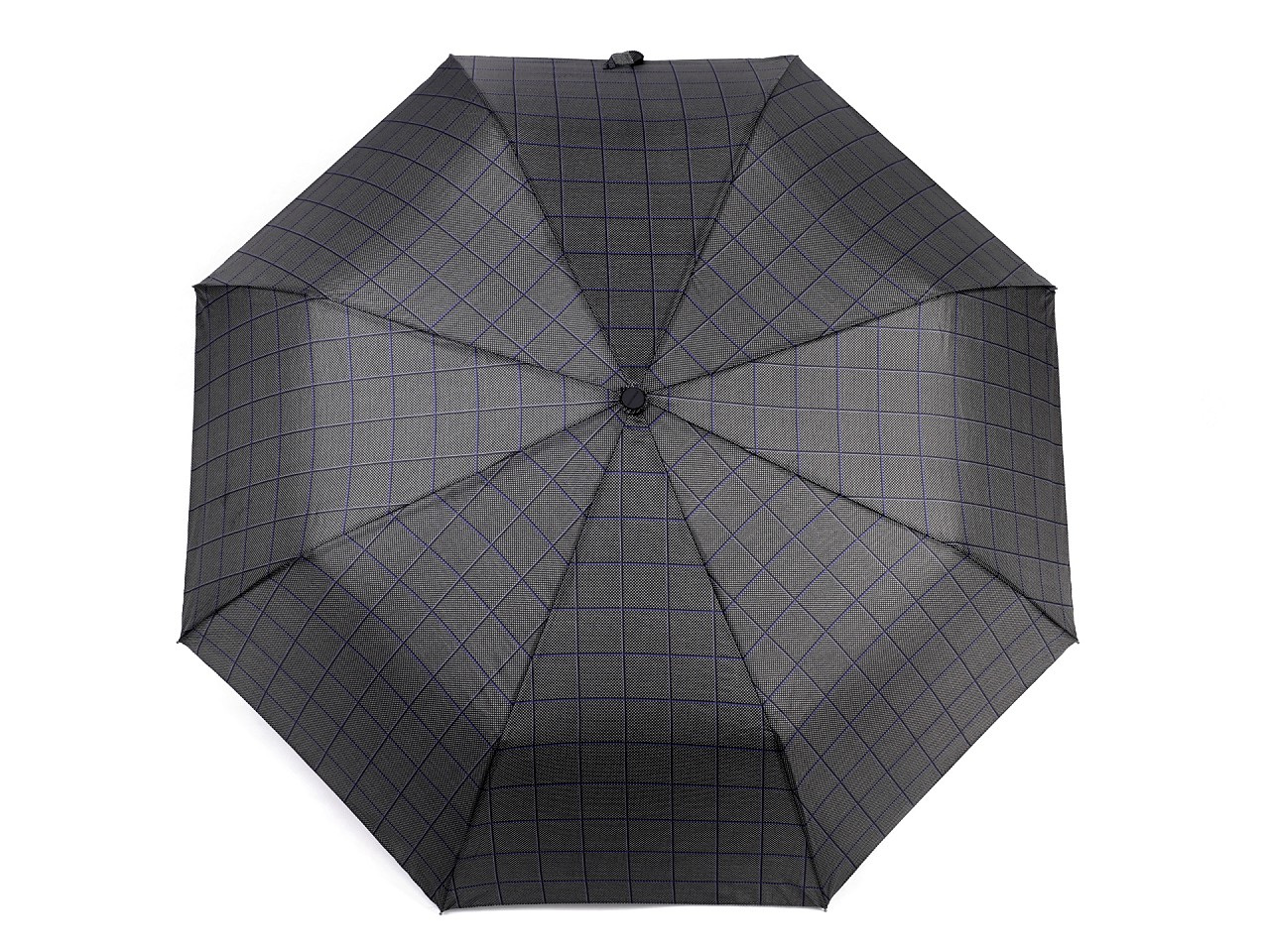 Pánský skládací deštník, barva 12 černá modrá