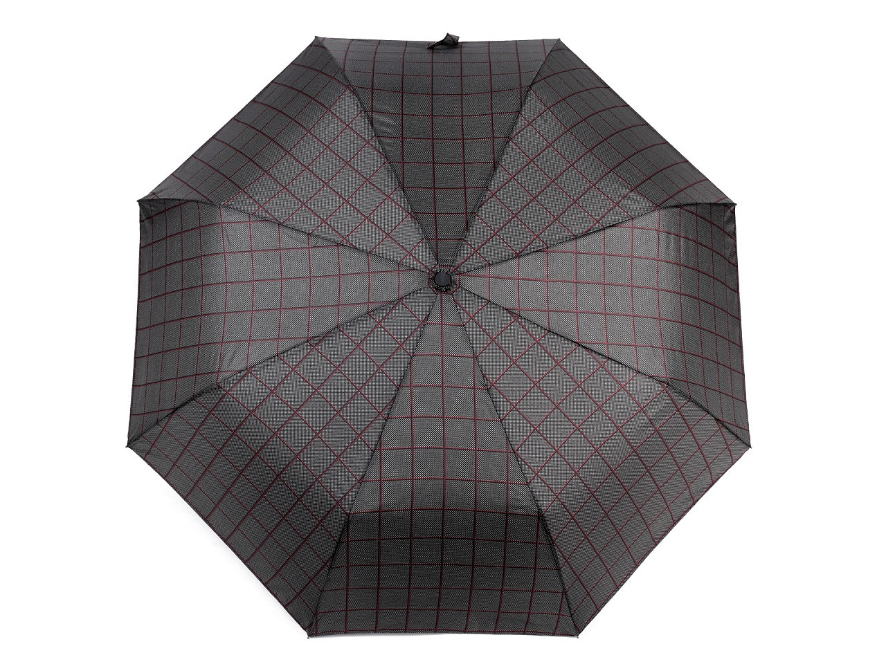 Pánský skládací deštník, barva 10 černá bordó