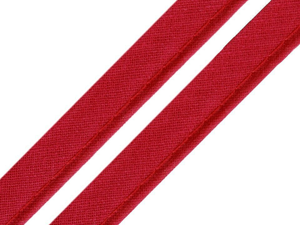 Bavlněná paspulka / kédr šíře 12 mm, barva 300641 červená tmavá