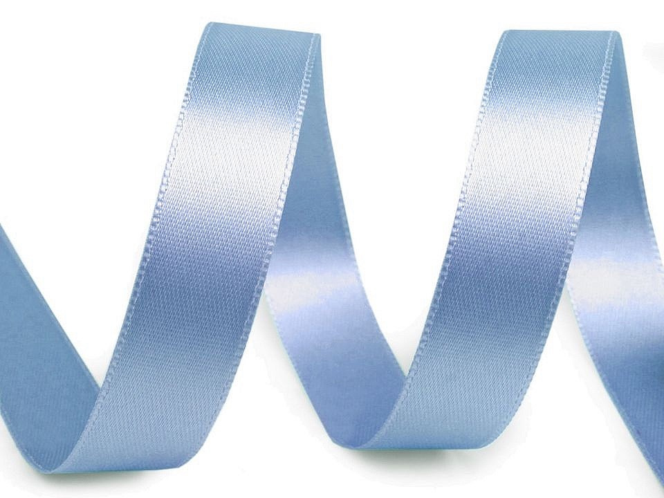 Atlasová stuha oboulící šíře 15 mm, barva 442 modrá světlá