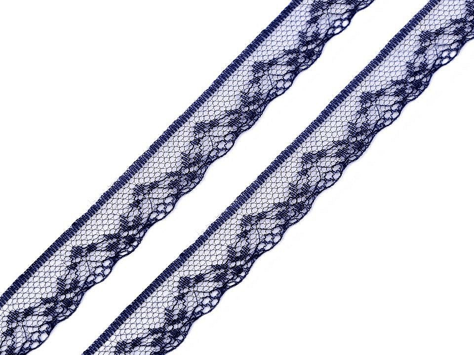 Silonová krajka šíře 18 mm, barva 5 modrá tmavá