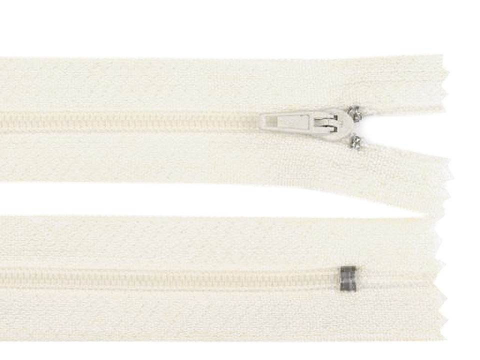 Spirálový zip šíře 3 mm délka 40 cm pinlock, barva 102 Off White