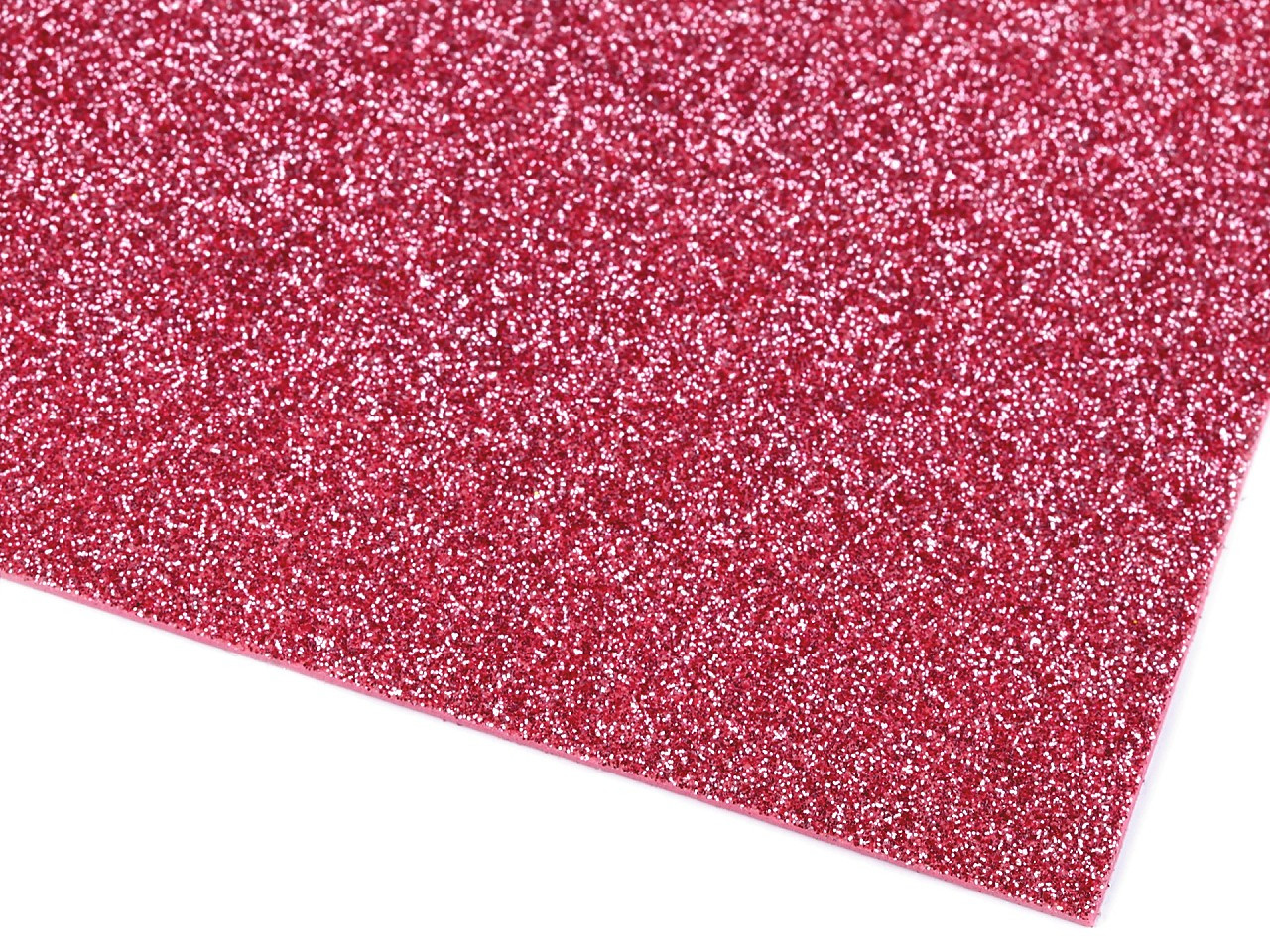 Samolepicí pěnová guma Moosgummi s glitry 20x30 cm, barva 15 růžová malinová