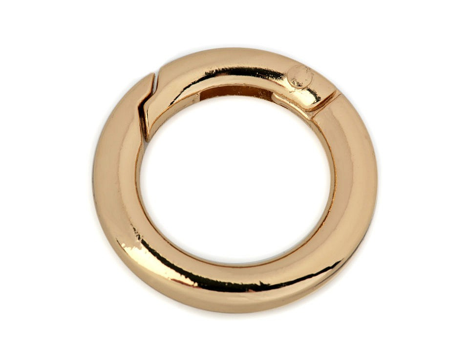 Karabina kulatá na kabelky / kroužek na klíče Ø18 mm, barva 2 zlatá klasik