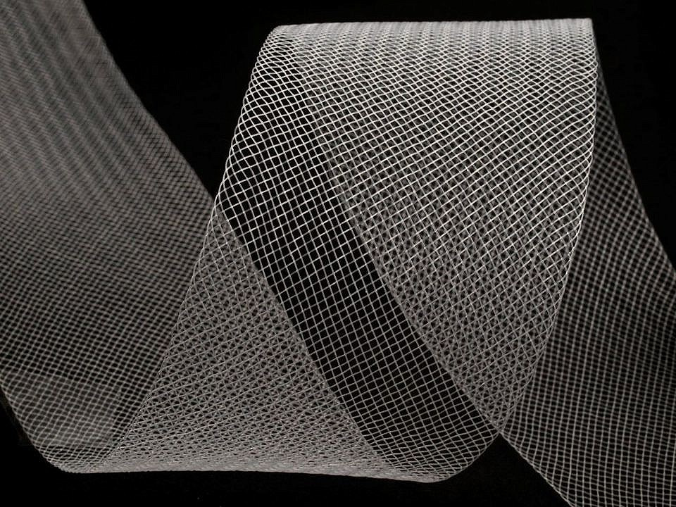 Modistická krinolína na vyztužení šatů a výrobu fascinátorů šíře 4,5 cm, barva 7 (CC33) transparent