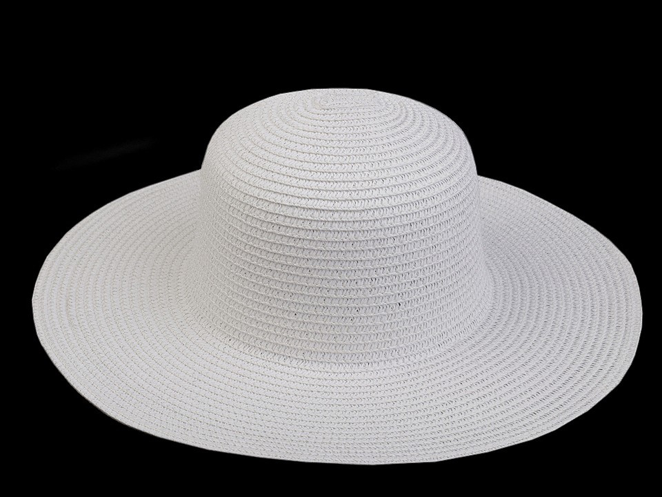 Dámský letní klobouk / slamák k dozdobení, barva 1 bílá