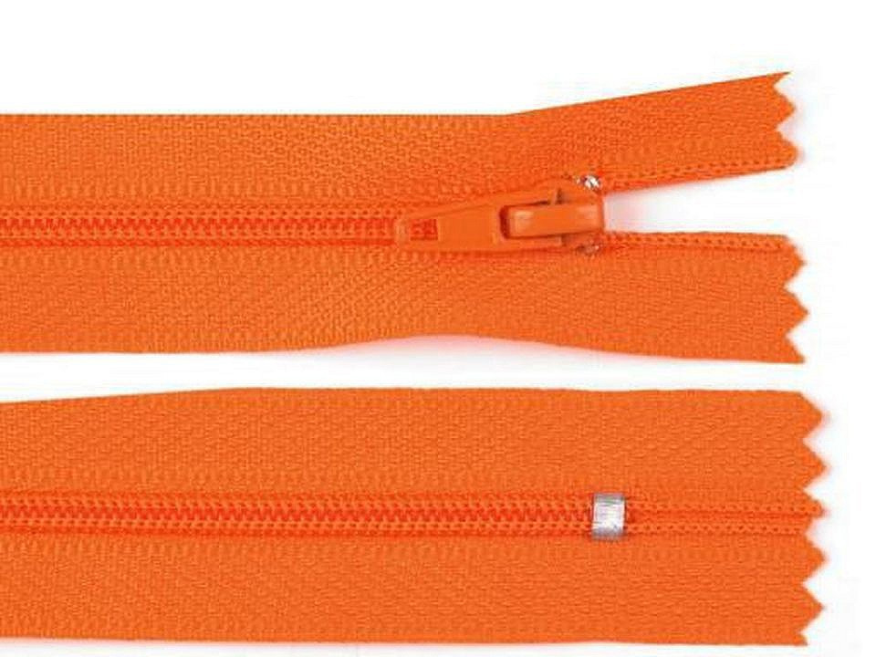 Spirálový zip šíře 3 mm délka 20 cm pinlock, barva 158 oranžová