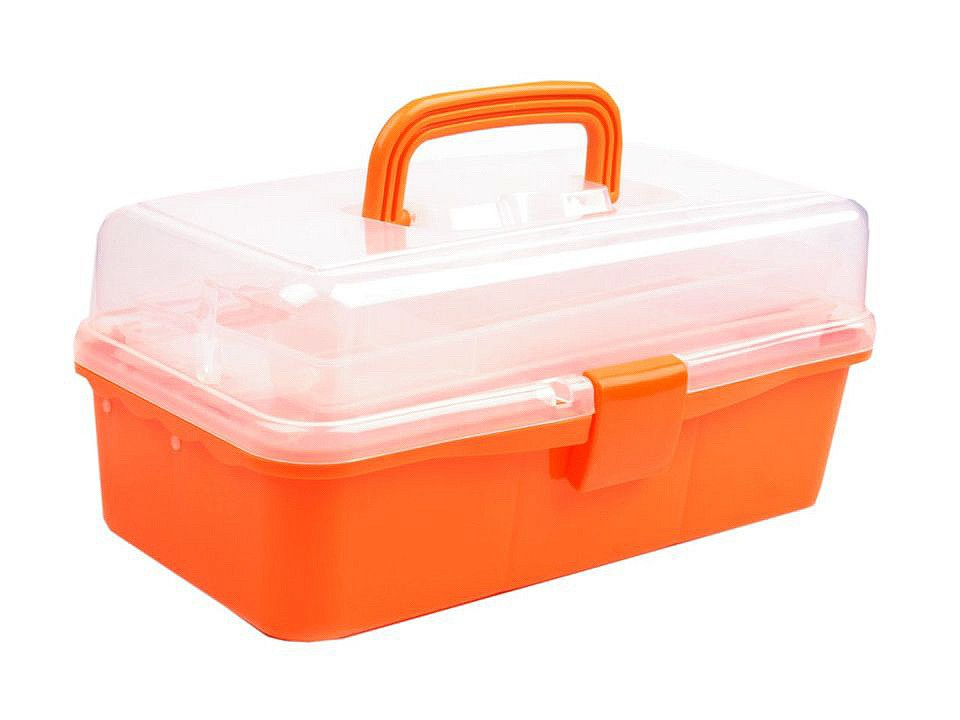 Plastový box / kufřík 20x33x15 cm rozkládací, barva 3 oranžová