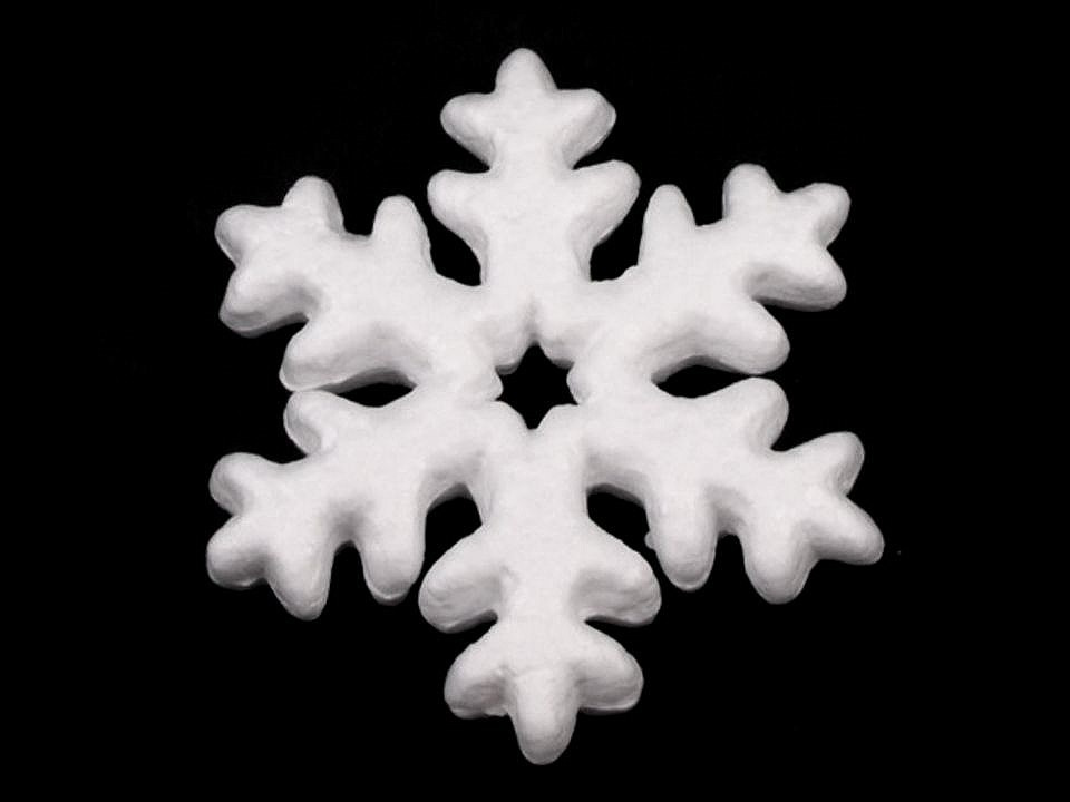 Sněhová vločka Ø10 cm polystyren, barva bílá
