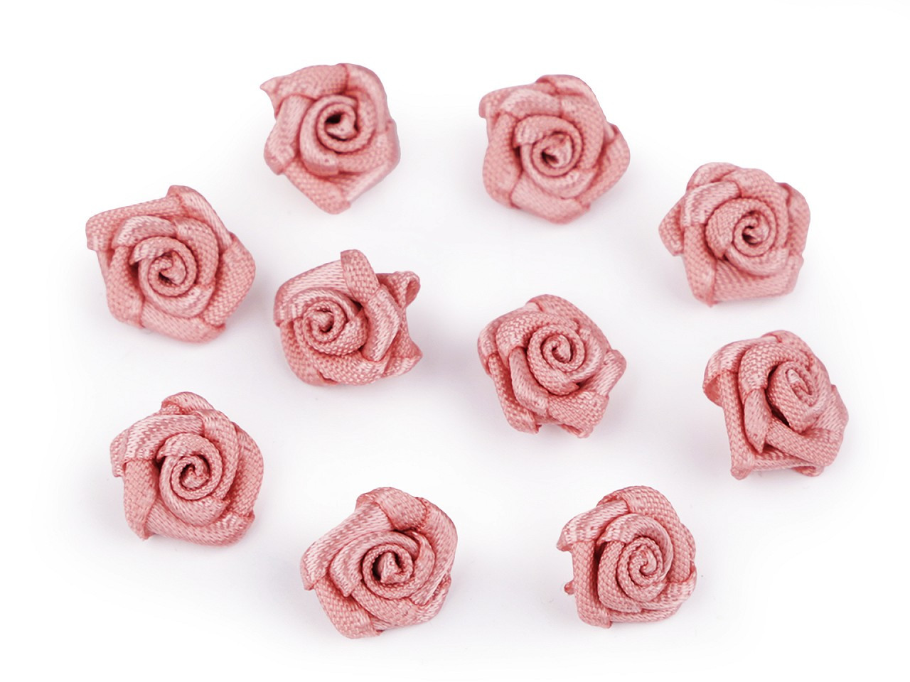 Saténová růže Ø10 mm, barva 21 starorůžová