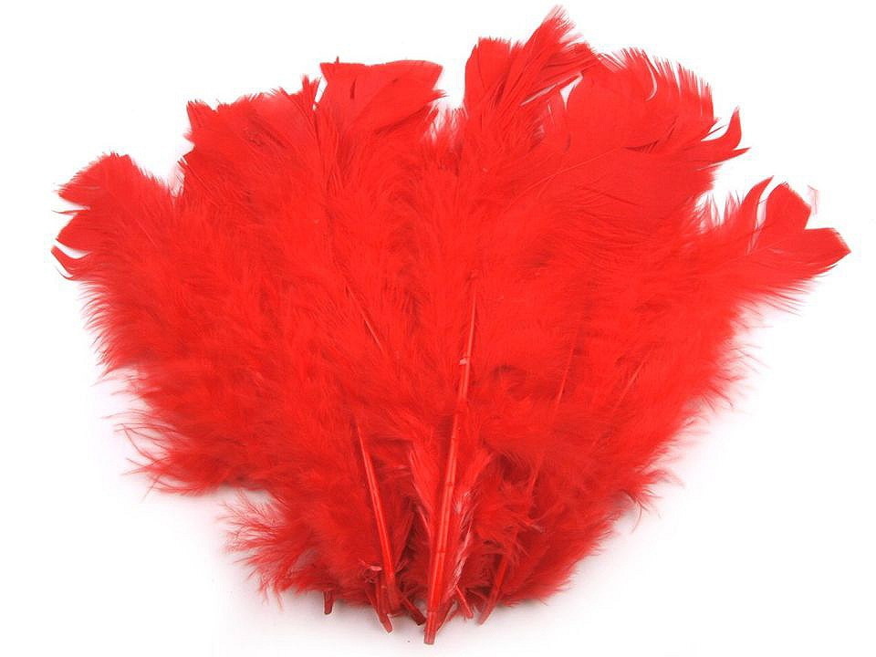 Krůtí peří délka 11-17 cm, barva 4 červená šarlatová