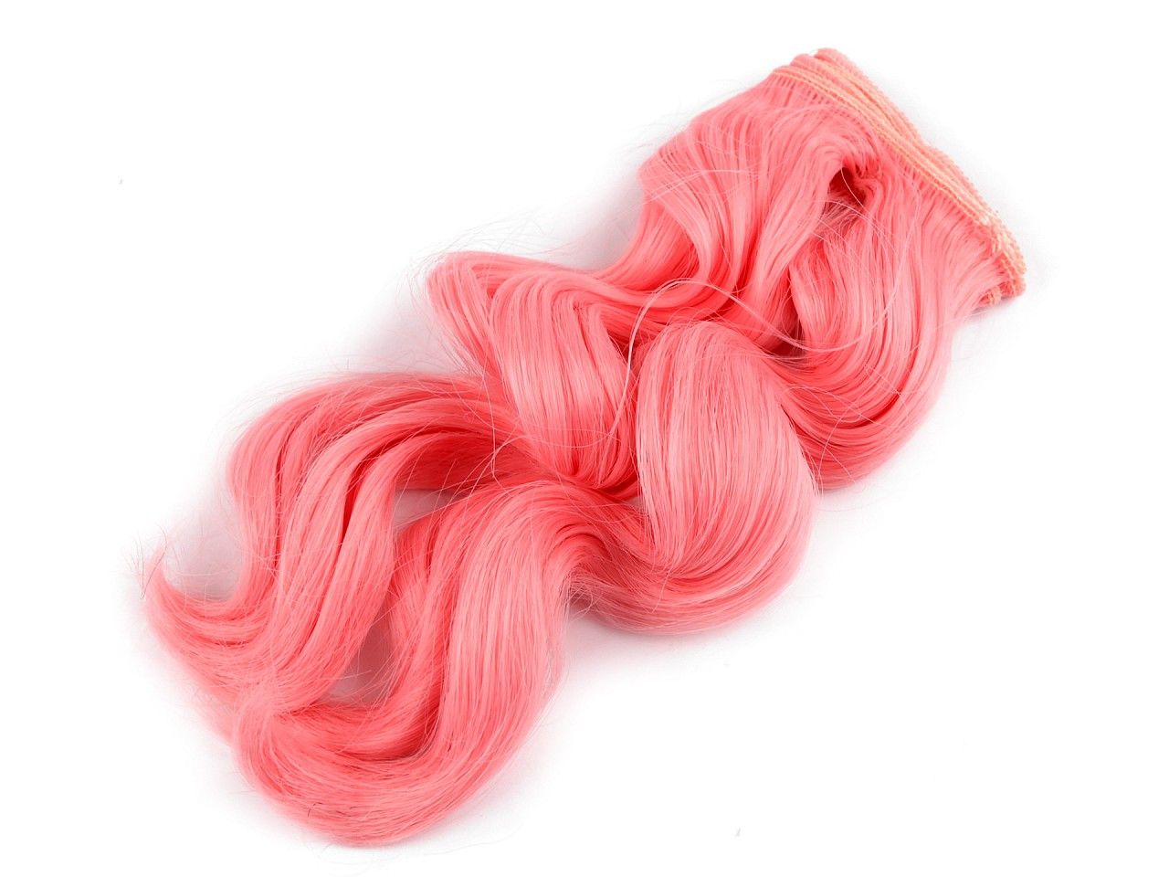 Paruka / vlasy pro panenky 25 cm vlnité, barva 4 růžová střední