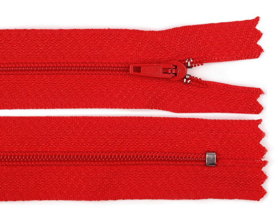 Spirálový zip šíře 3 mm délka 20 cm pinlock, barva 148 červená