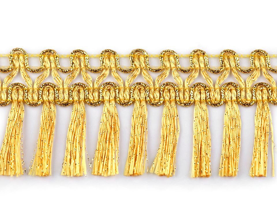 Leonské třásně šíře 50 mm, barva 1 zlatá