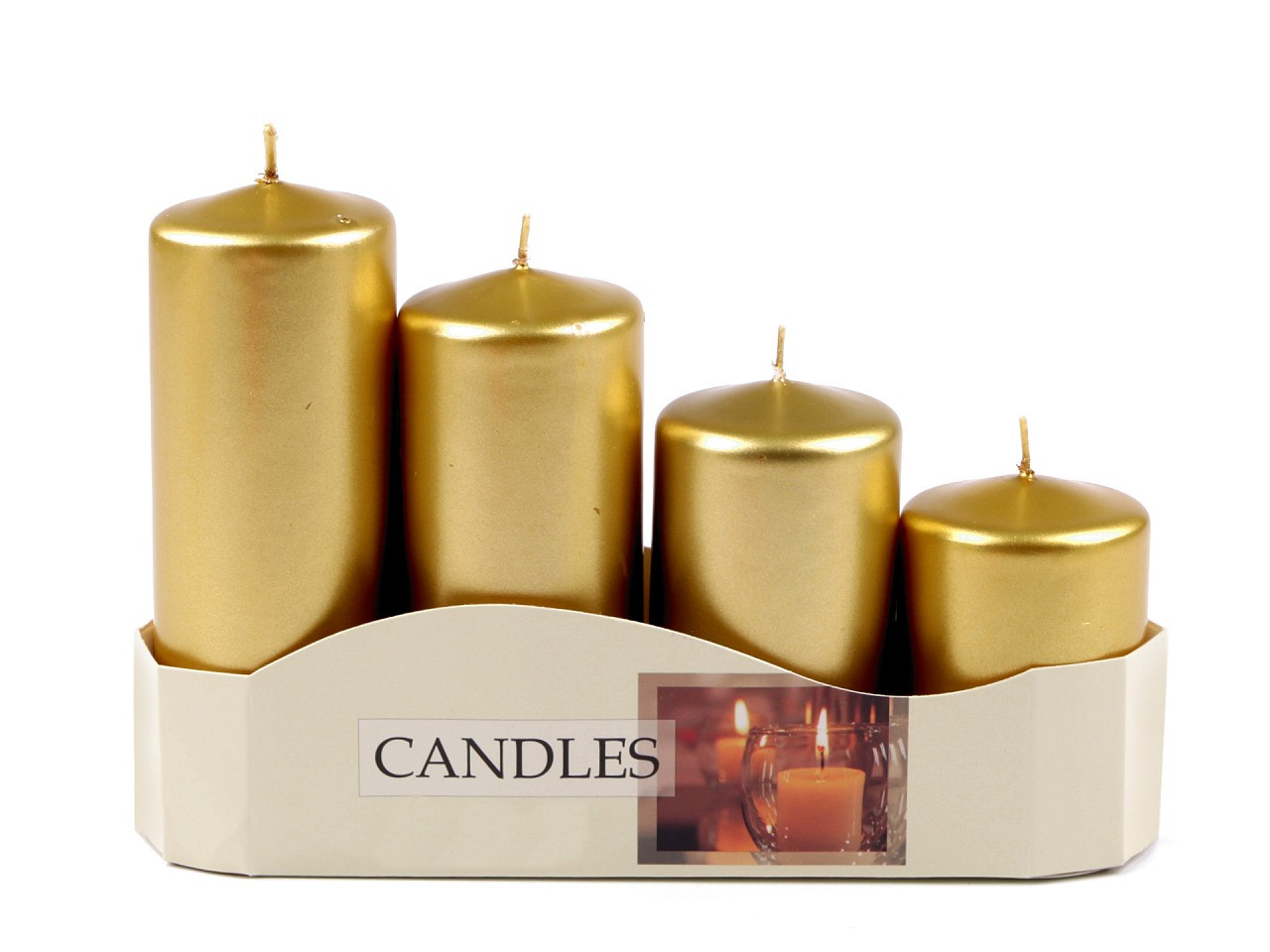 Adventní svíčky sestupné, barva 5 zlatá perleť