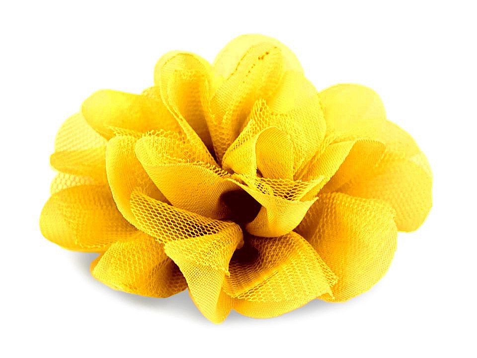 Šifónový květ Ø8 a 9 cm, barva 11 (8 cm) žlutá