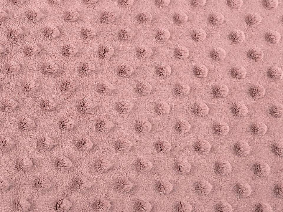 Minky s 3D puntíky, barva 21 (14-803) pudrová