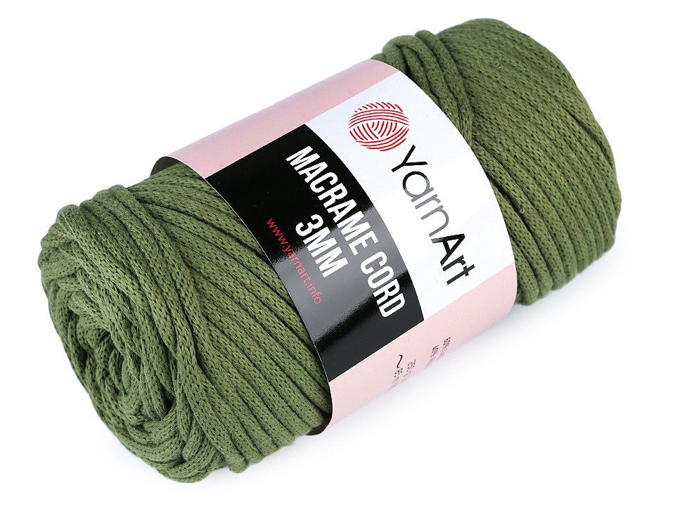 Pletací příze Macrame Cord 250 g, barva 5 (787) zelená