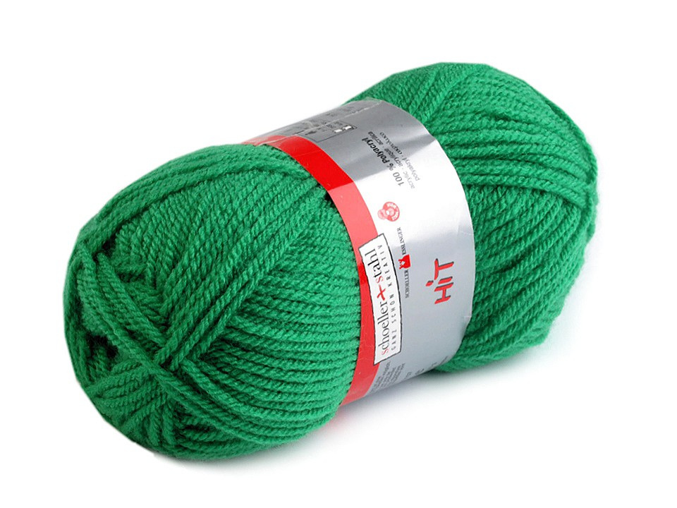 Pletací příze Hit 50 g, barva 22 (0005) Vibrant Green