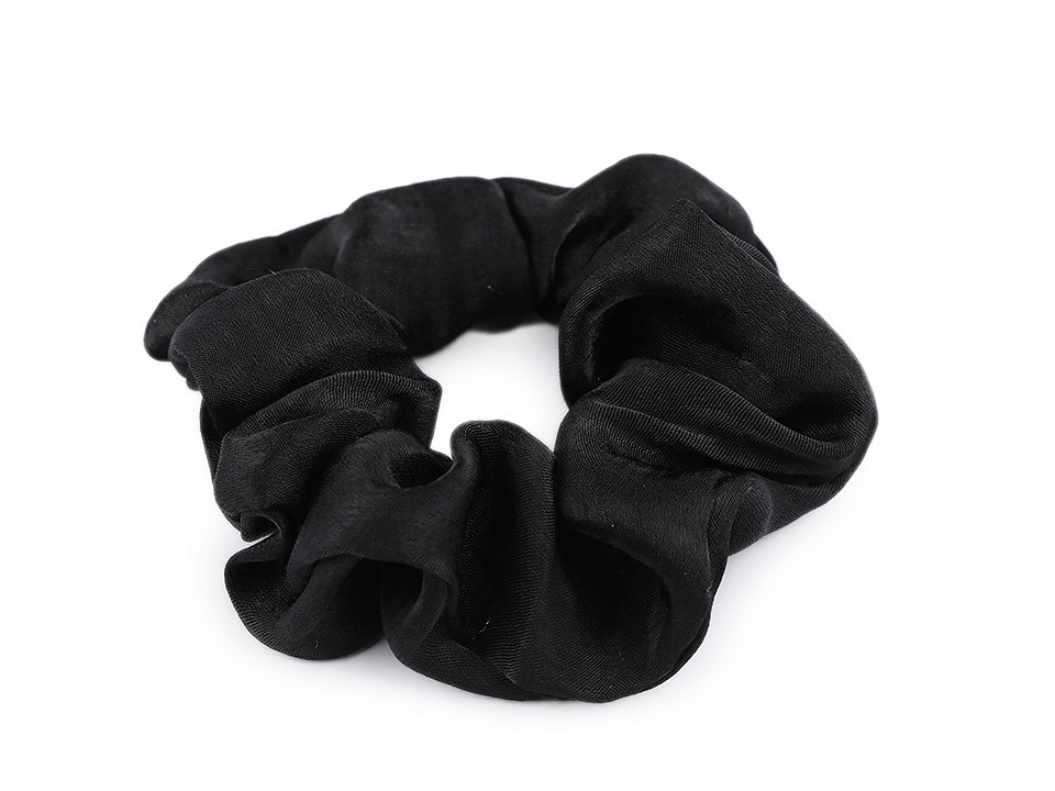 Gumička scrunchie do vlasů, barva 6 černá