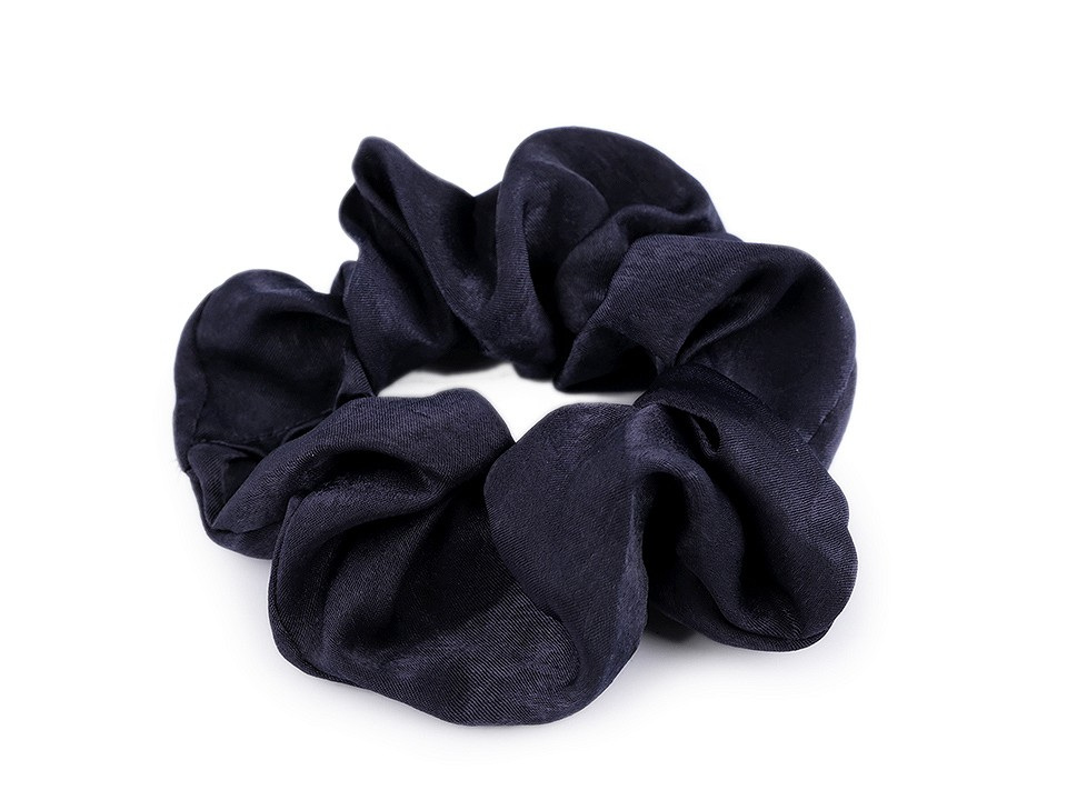 Gumička scrunchie do vlasů, barva 4 modrá tmavá