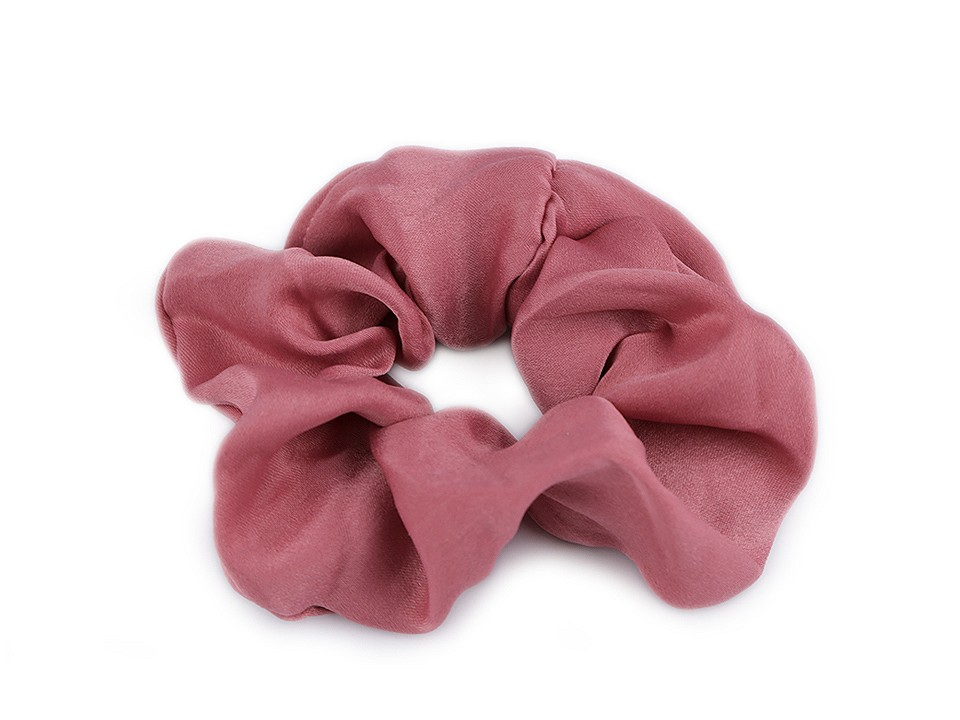 Gumička scrunchie do vlasů, barva 2 starorůžová