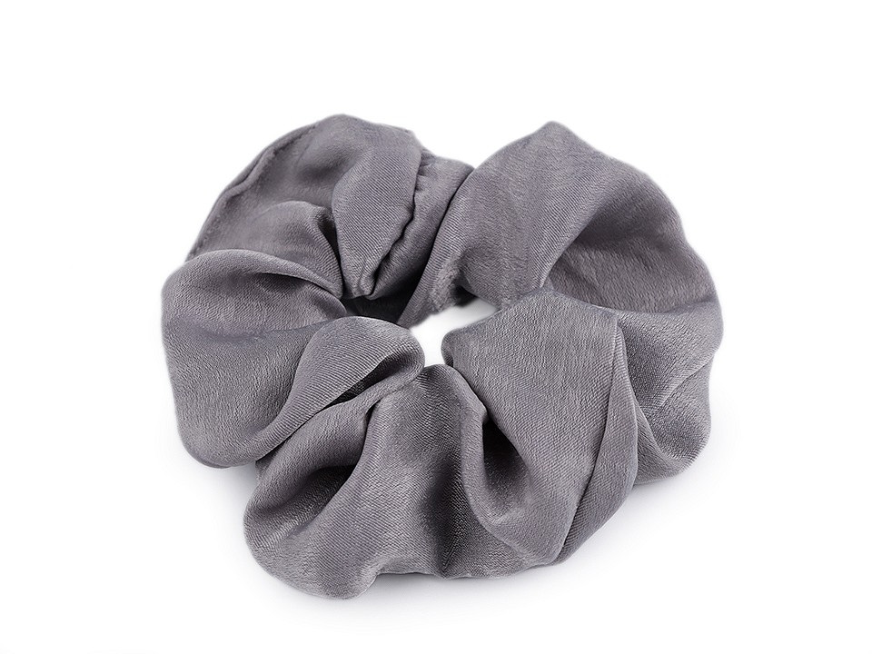 Gumička scrunchie do vlasů, barva 5 šedá střední