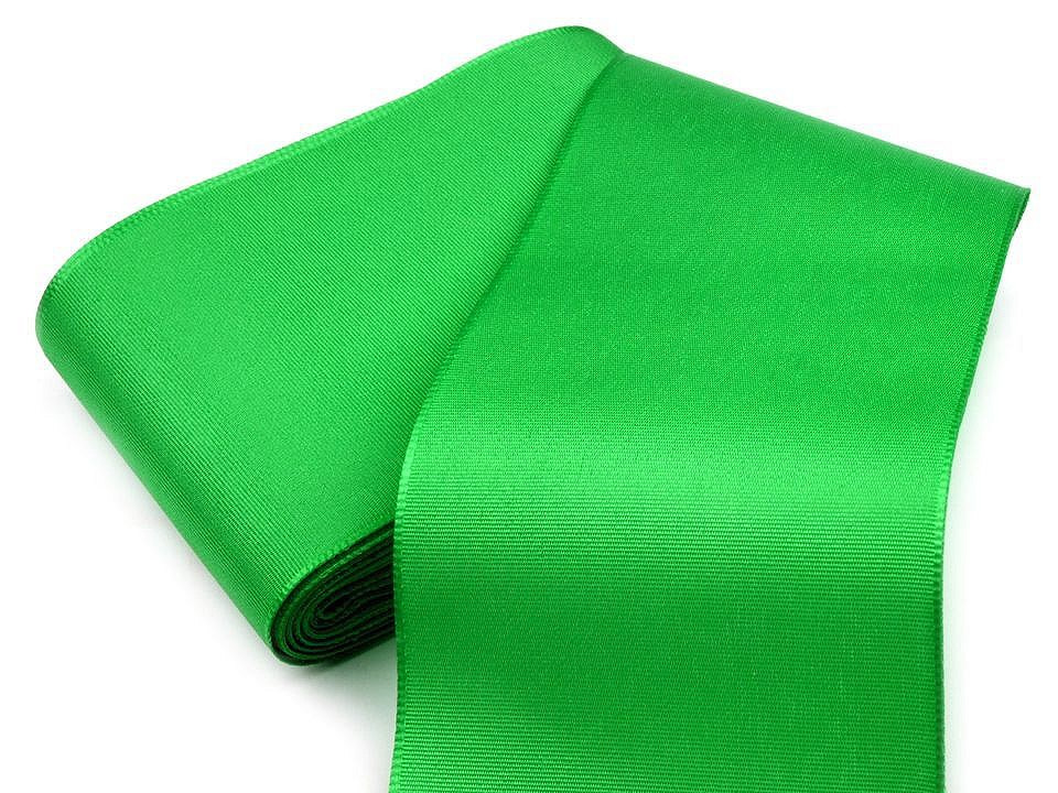 Stuha taftová šíře 72 mm, barva 309 zelená irská