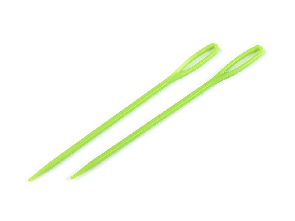 Plastové jehly délka 75 mm tupé, barva 13 zelená sv.