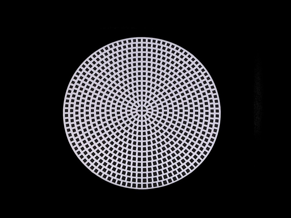 Plastová kanava / mřížka vyšívací kruh, hvězda, barva 4 (Ø11,3 cm) bílá