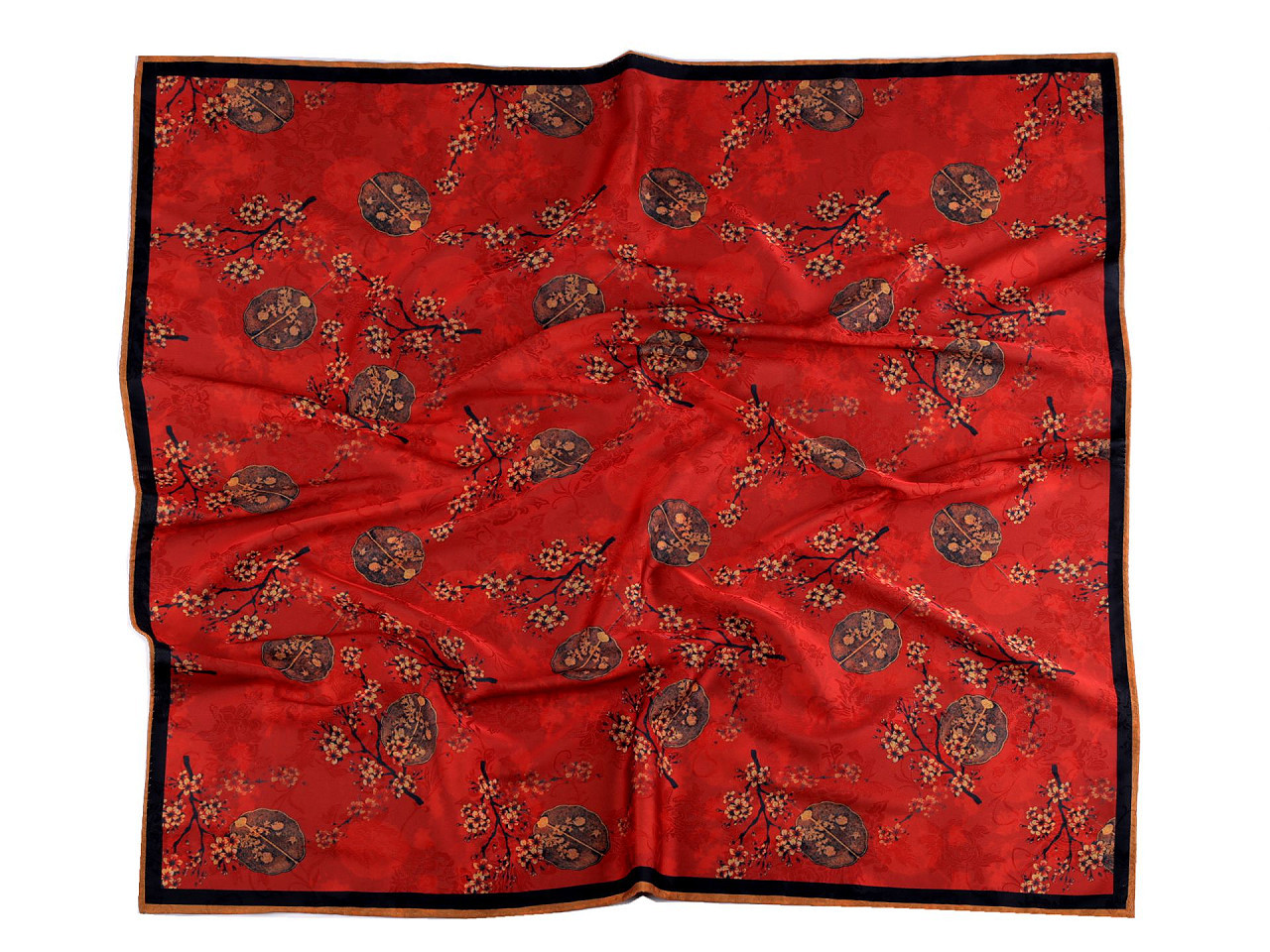 Saténový šátek 70x70 cm, barva 4 červená jahoda