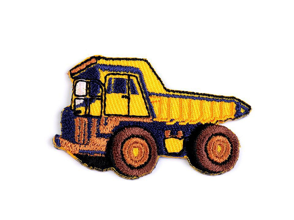 Nažehlovačka nákladní auto, traktor, bagr, vláček, míchačka, barva 5 žlutá náklaďák