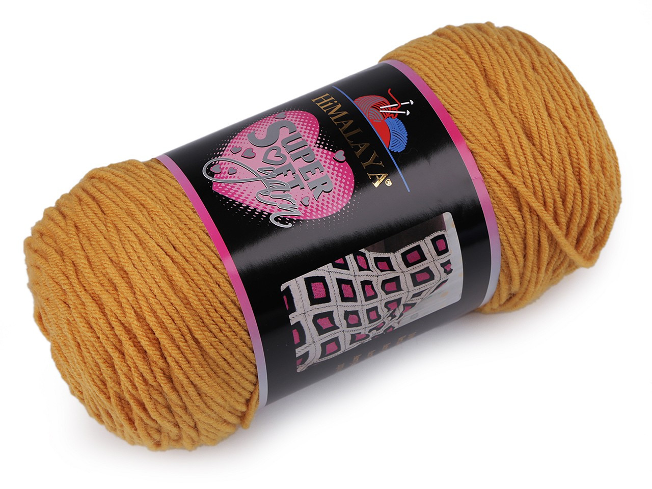 Pletací příze Super Soft Yarn 200 g, barva 6 (80825) hořčicová