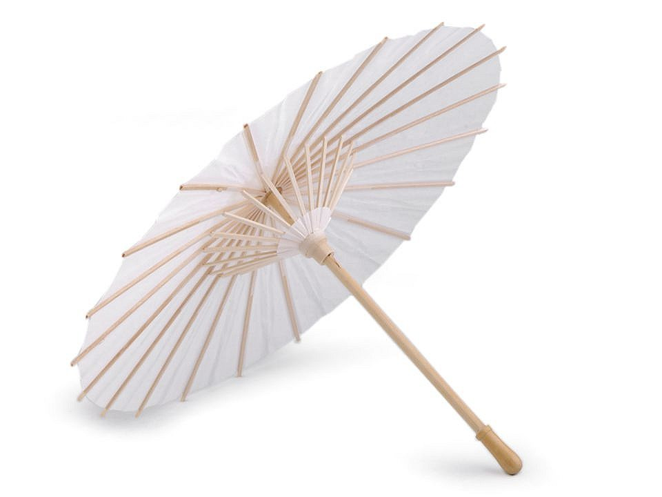 Fotografie Dekorace papírový deštník k domalování Ø38,5 cm, barva bílá přírodní