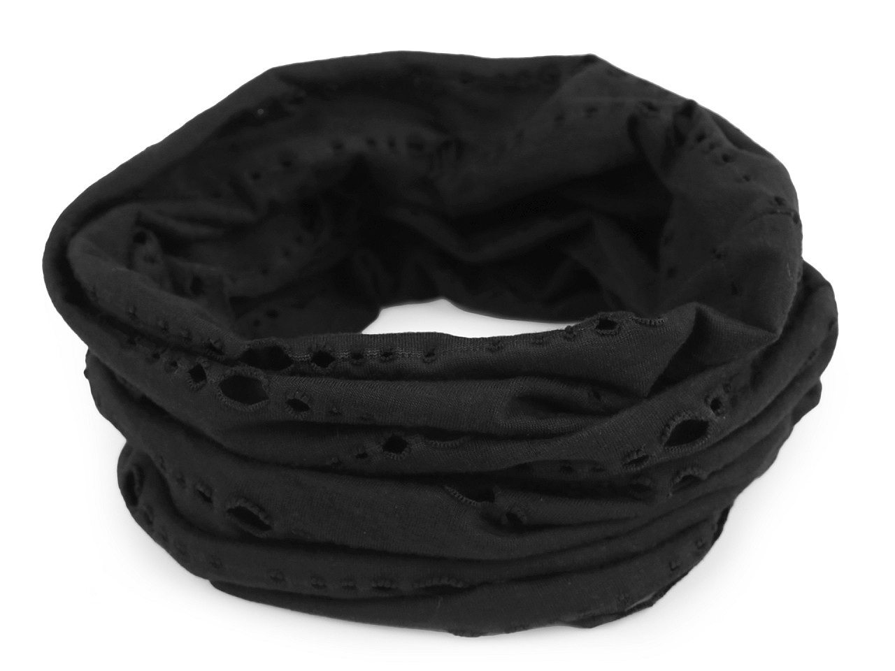 Šátek multifunkční elastický 50x50 cm, barva 15 černá