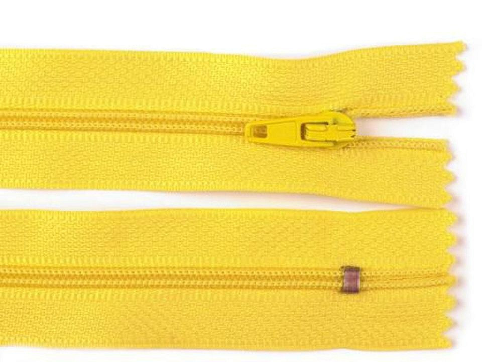 Spirálový zip šíře 3 mm délka 45 cm pinlock, barva Žlutá (110)