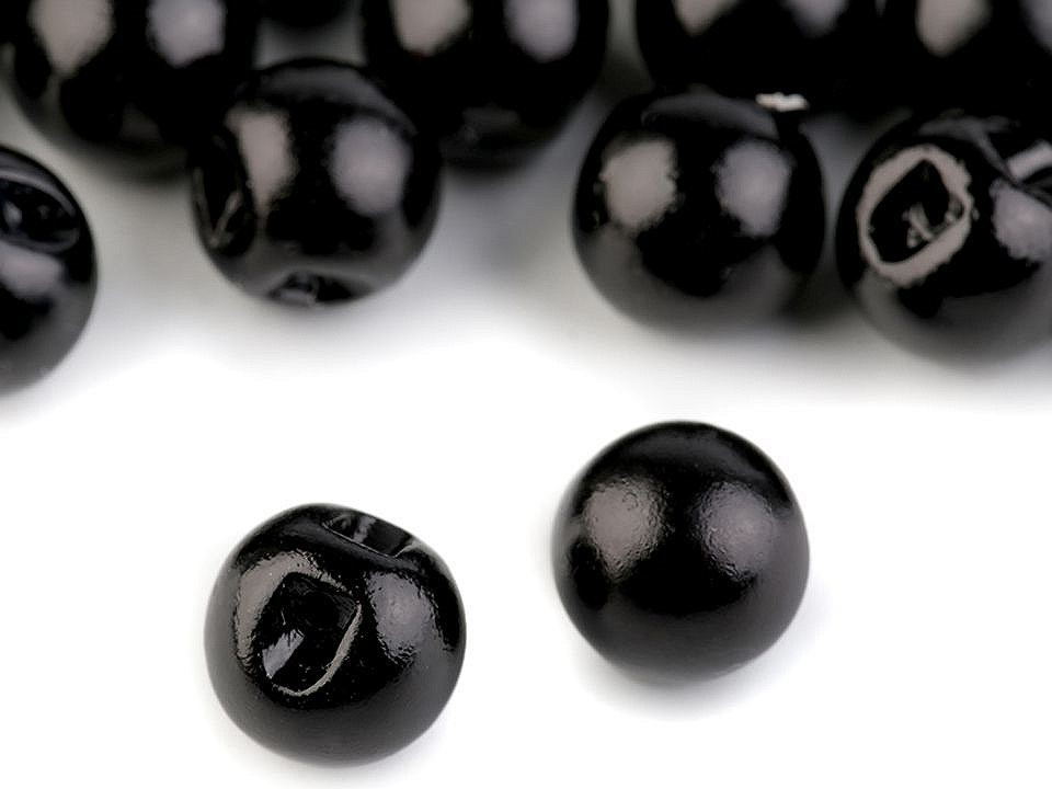 Perla k našití / knoflík Ø12 mm, barva 3 černá