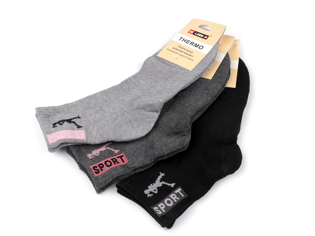 Dámské bavlněné ponožky thermo sportovní, barva 4 (39-42) mix