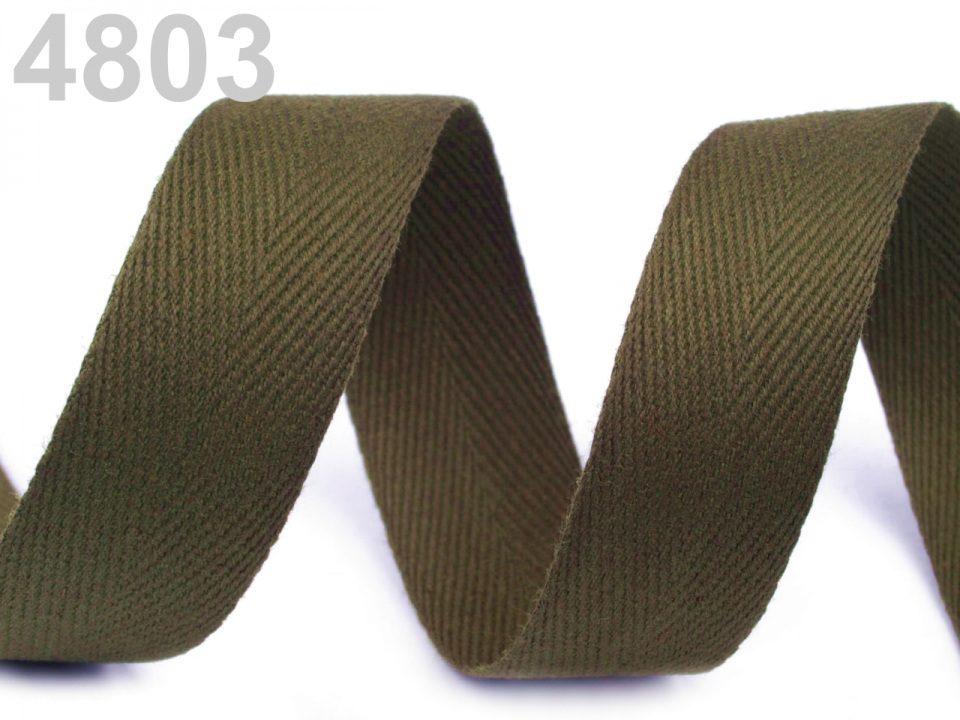 Keprovka - tkaloun šíře 30 mm, barva 4803 zelená khaki