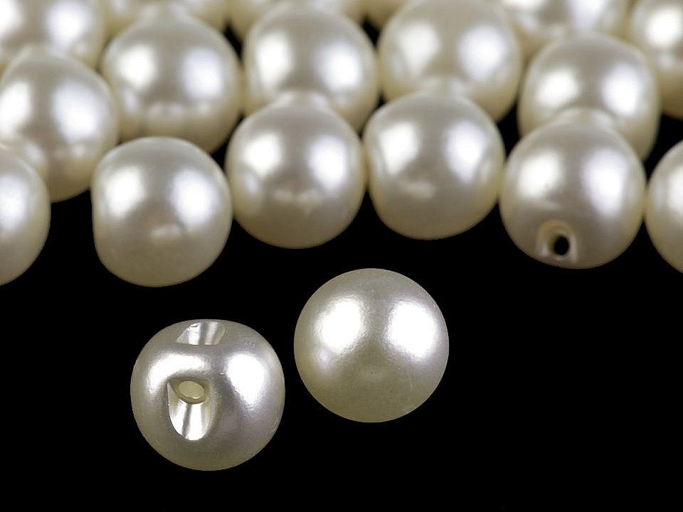 Perla k našití / knoflík Ø10 mm, barva 2 perleť krémová